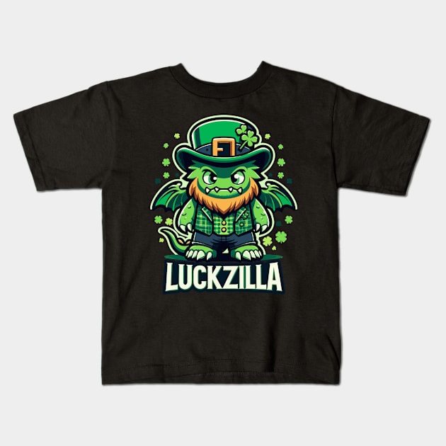 Luckzilla St. Paddy's Day Dragon Kids T-Shirt by star trek fanart and more